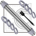 Rolling Pin and Silicone Pastry Mat Set, Adjustable Stainless Steel Dough Roller Pin with Silicone Brush for Pizza, Pie, Cookie, Pasta and Bread (Grey, 16.1 '')