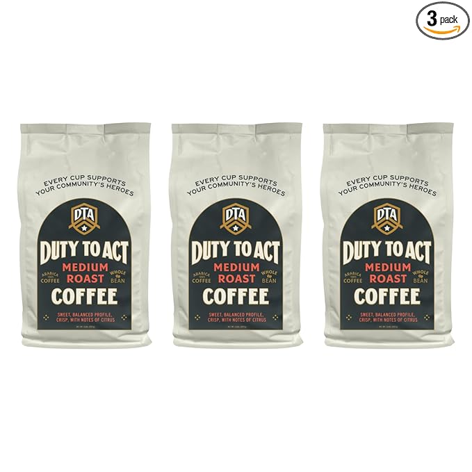 Duty to Act Medium Roast Whole Bean Coffee, 2 lbs (Pack of 3)