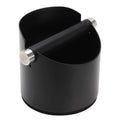 DIBTSA Espresso Knock Box, Stainless Steel Coffee Grounds Knock Box, With Removable Knock Bar and Non-Slip Rubber Base (Black)