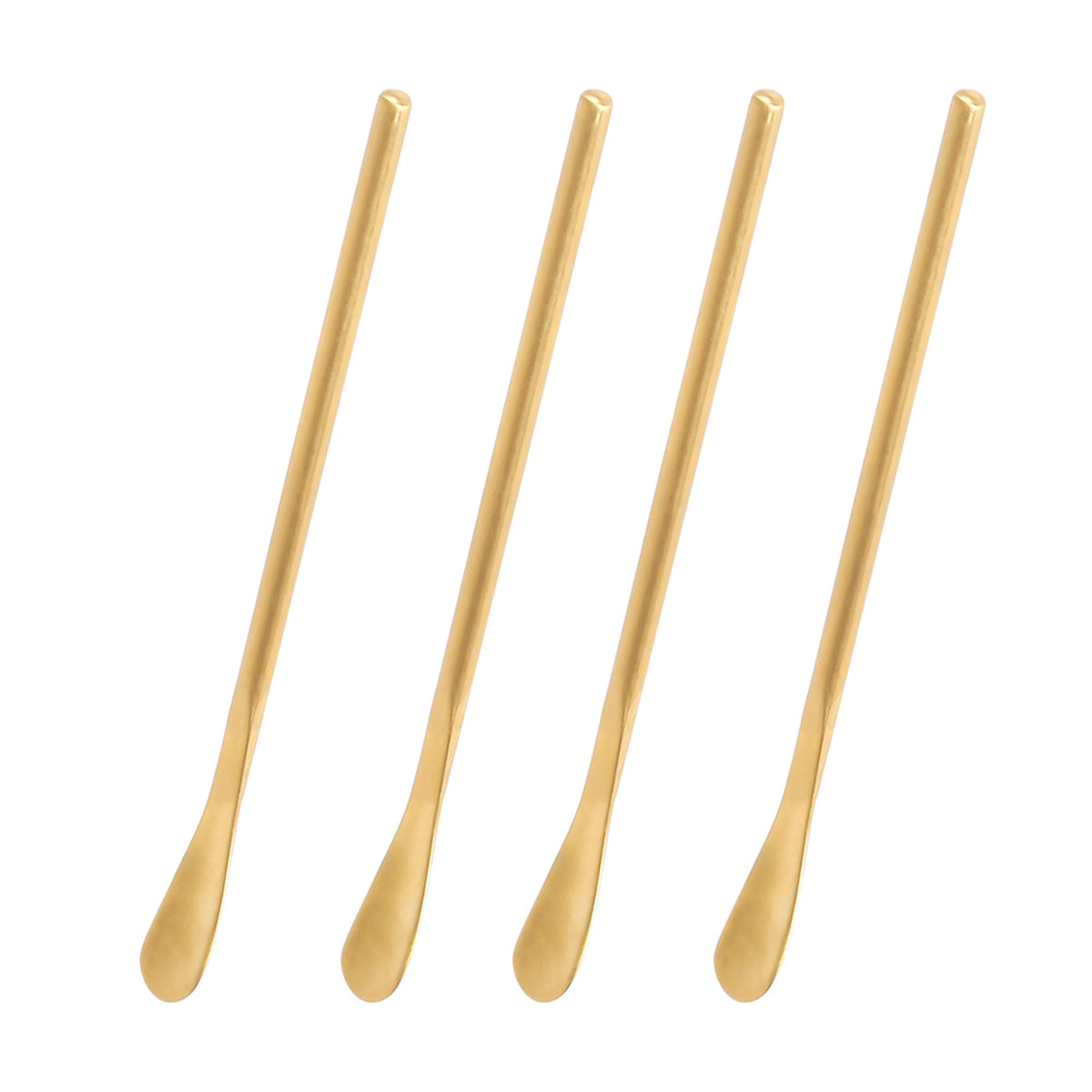 IMEEA 5.9 Inch Metal Stir Sticks with Spoon End SUS304 Steel Coffee Stirrer