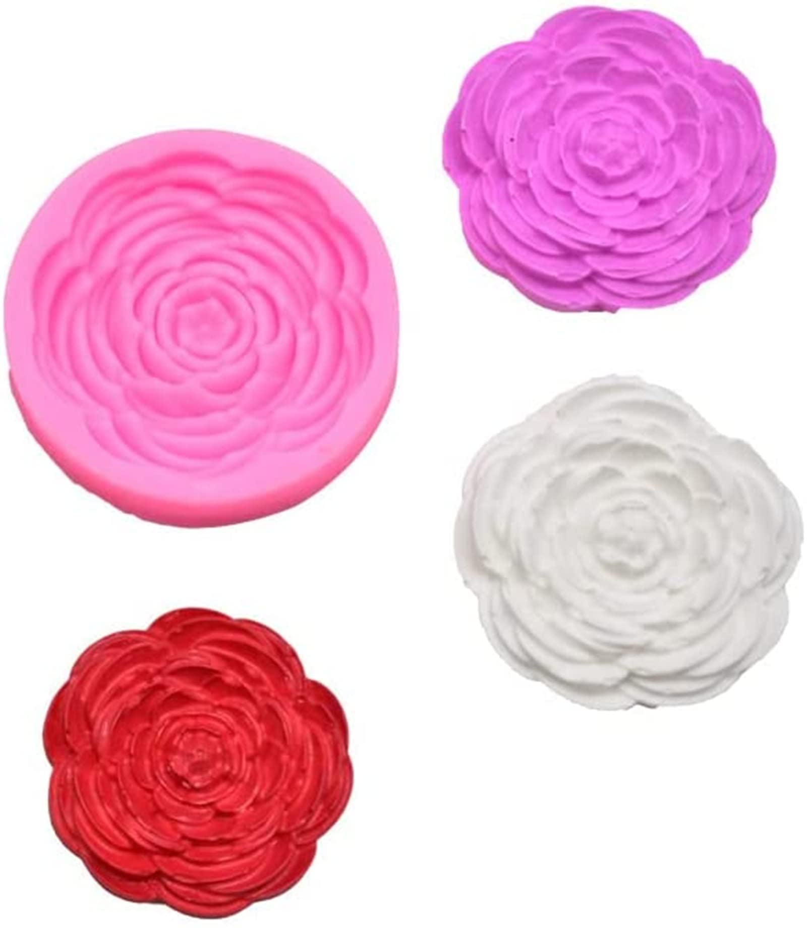 DD-life 9 Pcs Flowers Fondant Molds Silicone for Cupcake Dessert