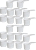 70 mL Plastic Measuring Packaging Scoop (=70 cc/ = 4.73 Tablespoon/ = 2.37 fl oz/ = 0.3 Cup), Meidum Handle - to Measure and Dispense Spices, Granules, Powders, for Seeds Packing (20)