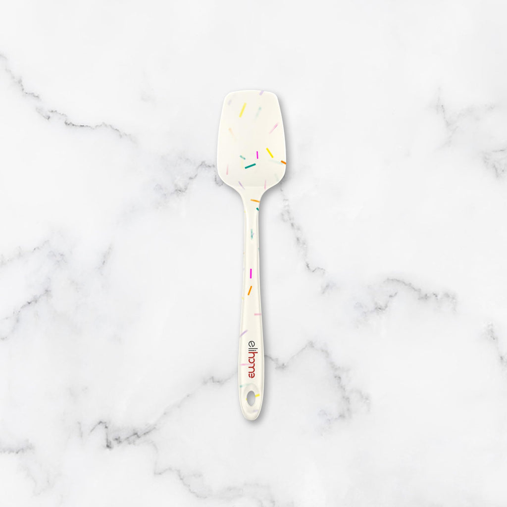 Elihome Mini Silicone Spoonula - Non-Stick Heat Resistant Silicone Scraper Spatula for Mixing, Serving, Scraping, Stirring, and More, 8.75 Inch, Sprinkles