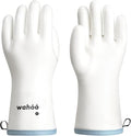 wahoo Professional Liquid Silicone Oven Mitts Gloves, Heat Resistant Gloves for Cooking, Baking, CoralAir Liner, 12 Inch, White, X-Large