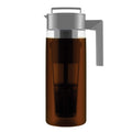 Takeya Deluxe Cold Brew Coffee Maker - BPA-Free Tritan Pitcher with Airtight Leakproof Lid, Silicone Grip Handle, Fine-Mesh Filter - Shatter-Proof, Dishwasher Safe, Made in USA - 1 Quart/Stone