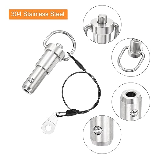 uxcell 1/2" x 0.5" Quick Release Pin, 1 Pcs, Silver, Stainless Steel 304