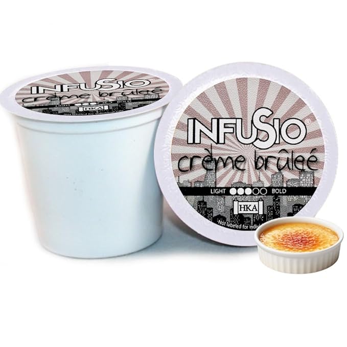 InfuSio Flavored Coffee Pods Variety Pack – 48 Count, 12 Gourmet Medium Roast Dessert-Inspired Blends like Bananas Foster & Crème Brûlée, Compatible with Keurig K-Cup 2.0 Brewers