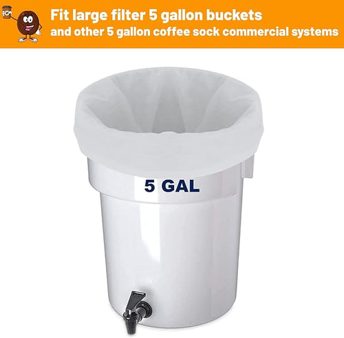 100 Pack Cold Brew Coffee Filters, 20" x 20", Fits 5 Gallon Brewers