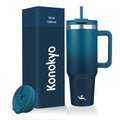 Konokyo 40 oz Insulated Tumbler Water Bottle with Handle, Straw Lid
