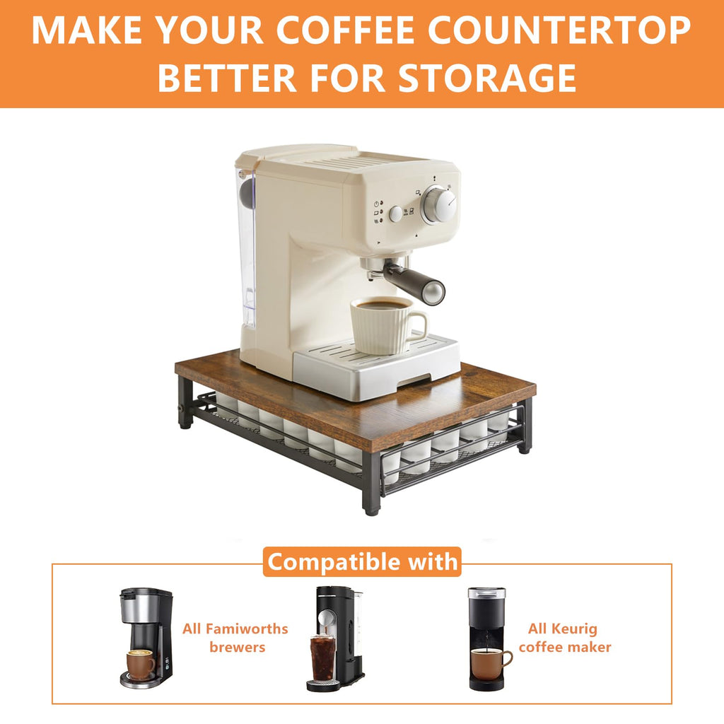 IBUYKE Wooden Coffee Pod Holder for K-Cup, 35 Pod Capacity,Brown TCJ001H