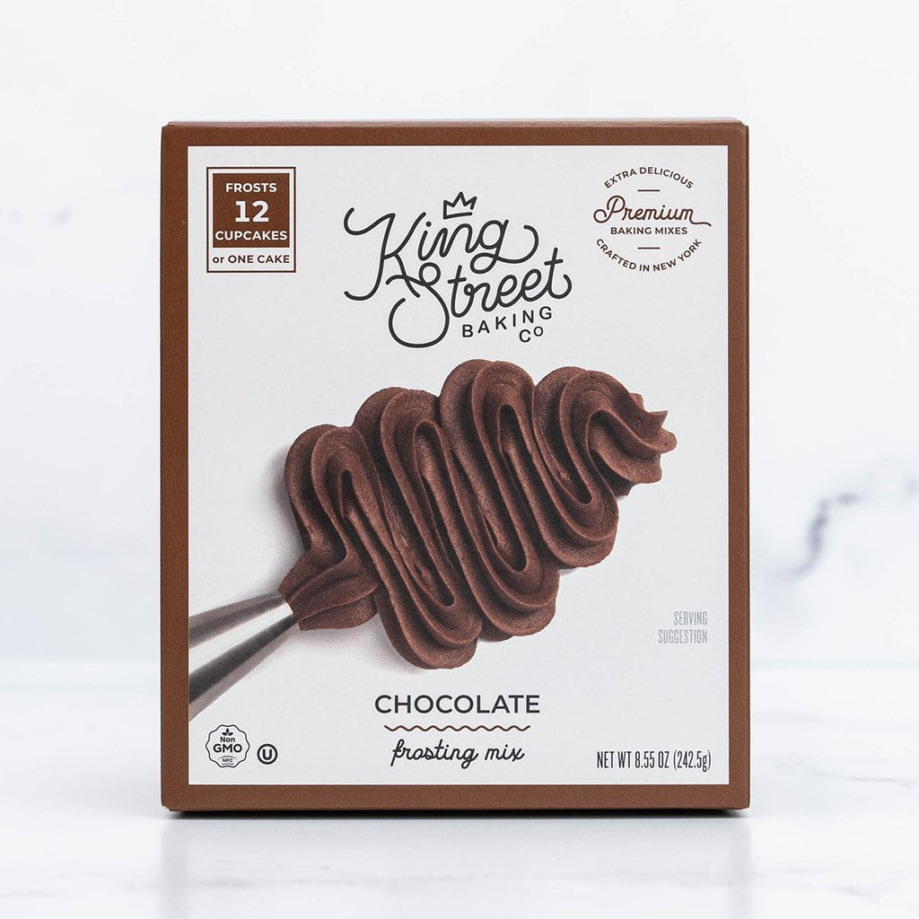 King Street Baking Co Chocolate Frosting Mix: 3 Pack - 4 Ingredient Icing for Cake - Real Cocoa, Vanilla - Frosts 12 Cupcakes