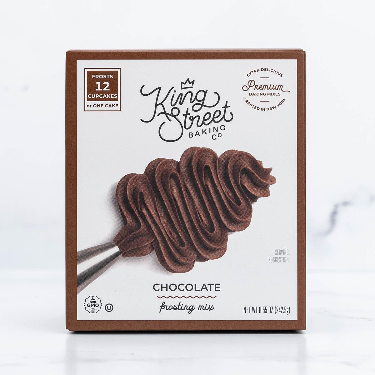 King Street Baking Co Chocolate Frosting Mix: 3 Pack - 4 Ingredient Icing for Cake - Real Cocoa, Vanilla - Frosts 12 Cupcakes