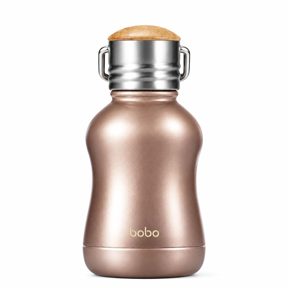 YOHKOH Mini Insulated Water Bottle With Bamboo Lid - 11.8oz Small Vacuum Insulated Water Bottle for Women Kids, 12 Hrs Hot & 24 Hrs Cold Stainless Steel Thermos Leak-Proof BPA-Free (11.8oz,White)