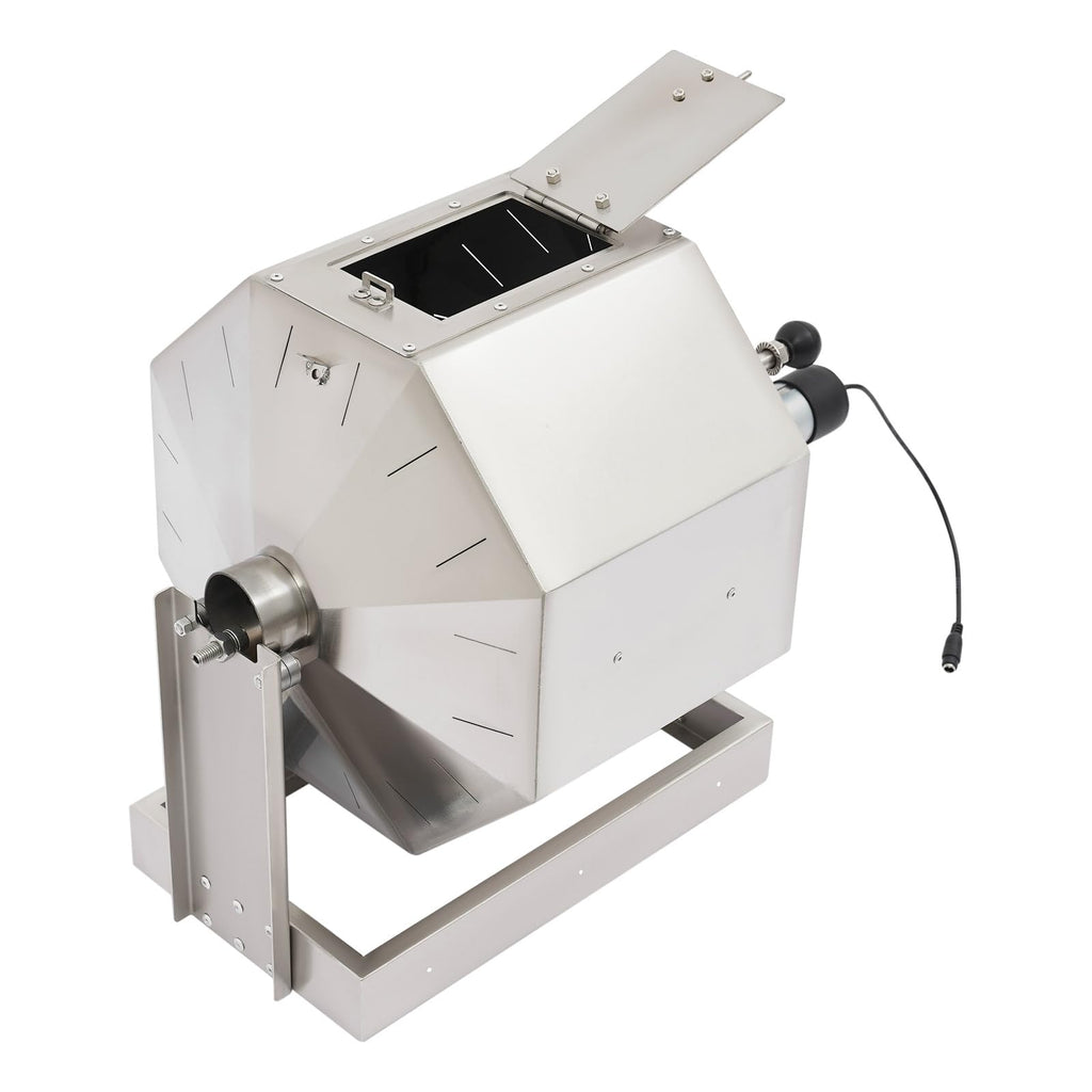 14.5L Coffee Roaster, Stainless Steel Electric Coffee Bean Roaster with Speed Controller 5-45 RPM, 14W Motor, Auto-matic Drum Type Nuts Coffee Bean Baking Machine, Home and Commercial Use Silver