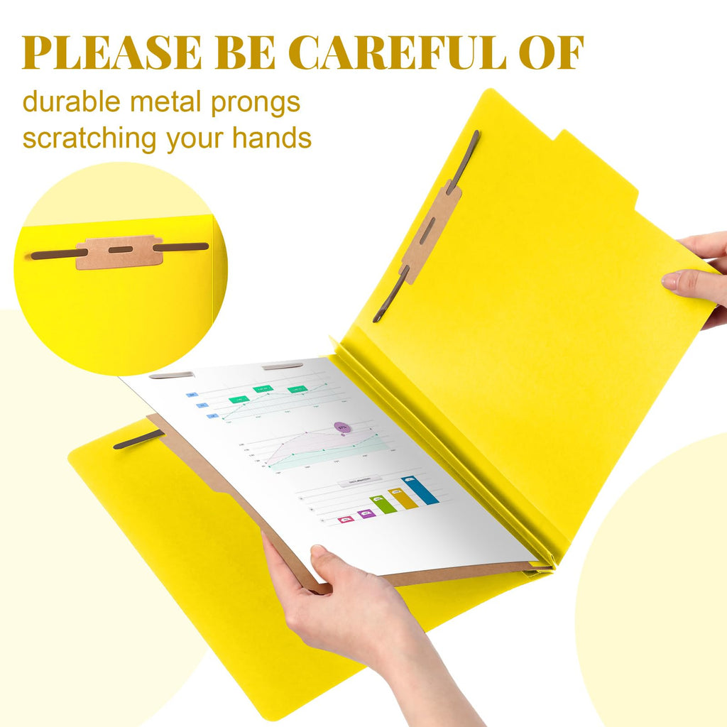 Skyygemm 12 Pcs Classification Folder Letter Size, 1 Divider,Yellow