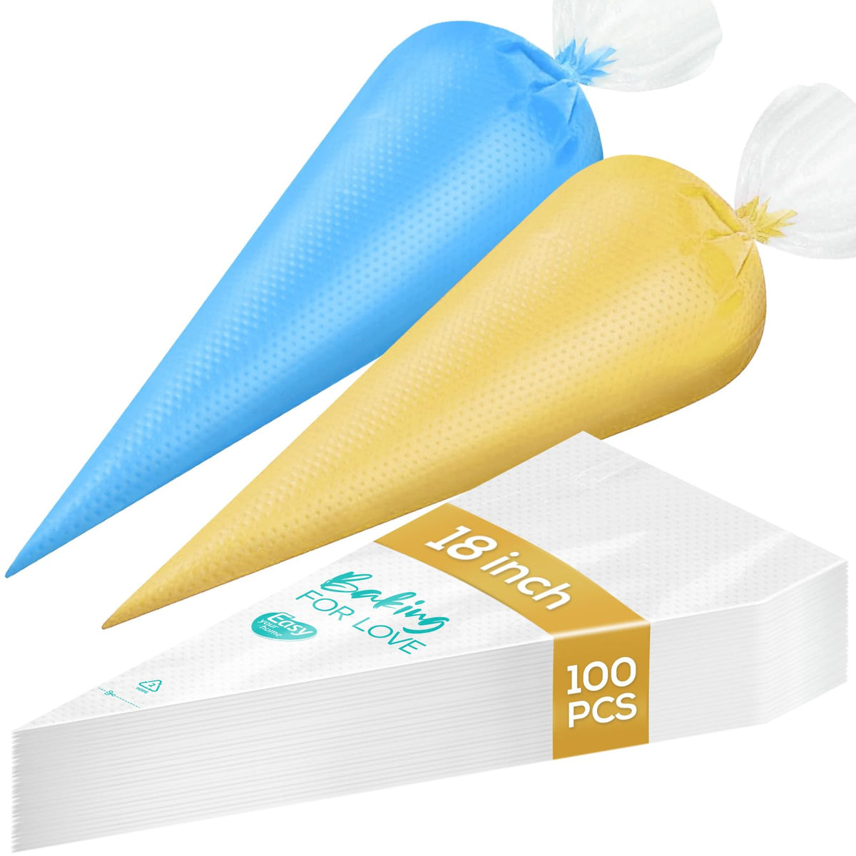 EASYYOURHOME 100PCS 18 Inch Disposable Anti Burst Thick Piping Bags