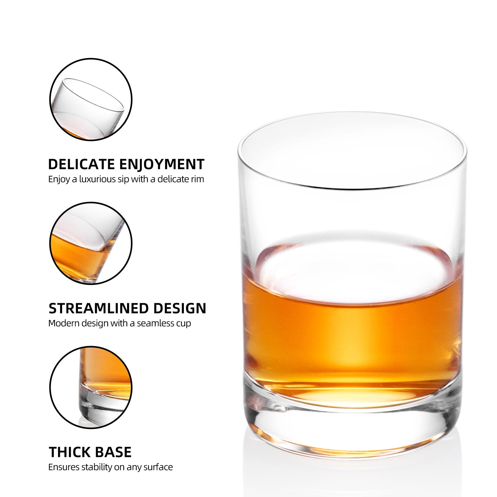 KAMMAK Shot Glasses Set of 2, Clear Espresso Shot Glass with Heavy Base