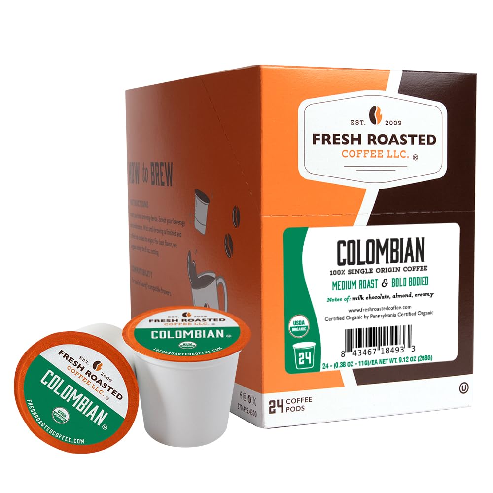 Fresh Roasted Coffee, Organic Bali Blue Moon K-Cup Pods for Keurig Brewers, Medium Roast, USDA Organic, Kosher, 24 Count (Pack of 3)