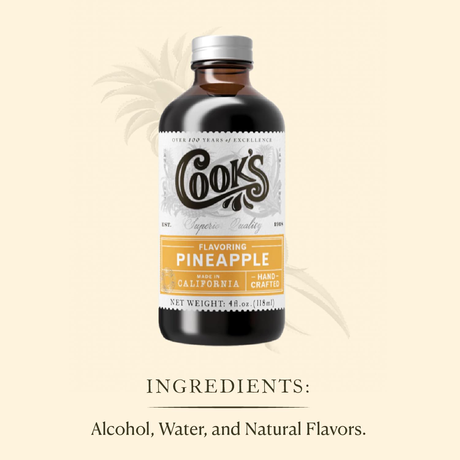 Cook's Pineapple Flavoring for Baking, Cakes & Smoothies, 16 oz