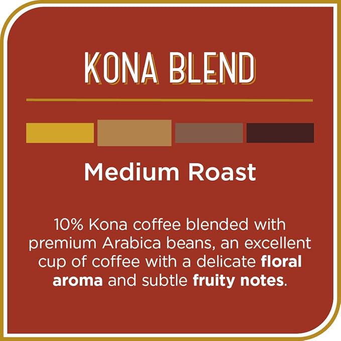 Don Francisco's Kona Blend Whole Bean Coffee, Medium Roast – 100% Arabica, 10 oz Bag, Premium Coffee for Drip, Pour Over and French Press