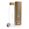 mayu, Pure Glass Reusable Water Bottle w/Bamboo Lid (1.5 Liter) 100% Grade-A Borosilicate Glass, Modern Minimalist Design, Leak Proof, Eco Friendly, Great for Outdoor & Everyday Use, Dishwasher Safe