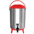 Vollum Stainless Steel Insulated Beverage Dispenser – Insulated Thermal Hot and Cold Coffee Carafe – 10 Liter Drink Dispenser with Spigot for Hot Water, Tea & Coffee, Cold Milk, Juice & More RED