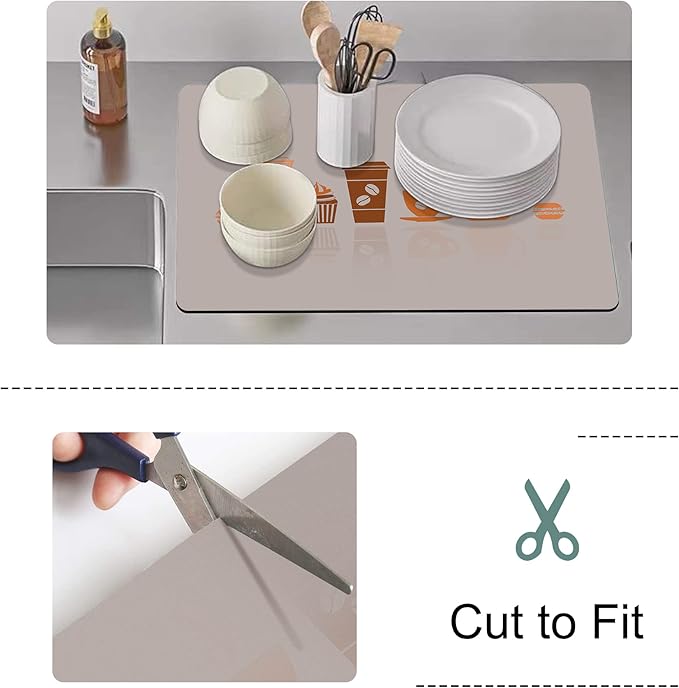 Golener Thick Counter Protector Absorbent Coffee Machine Spill Mat,Coffee Machine protector,Desk protector,Prevent Moving,Coffee Mat Placemats Under Any Drink Coffee,Tea