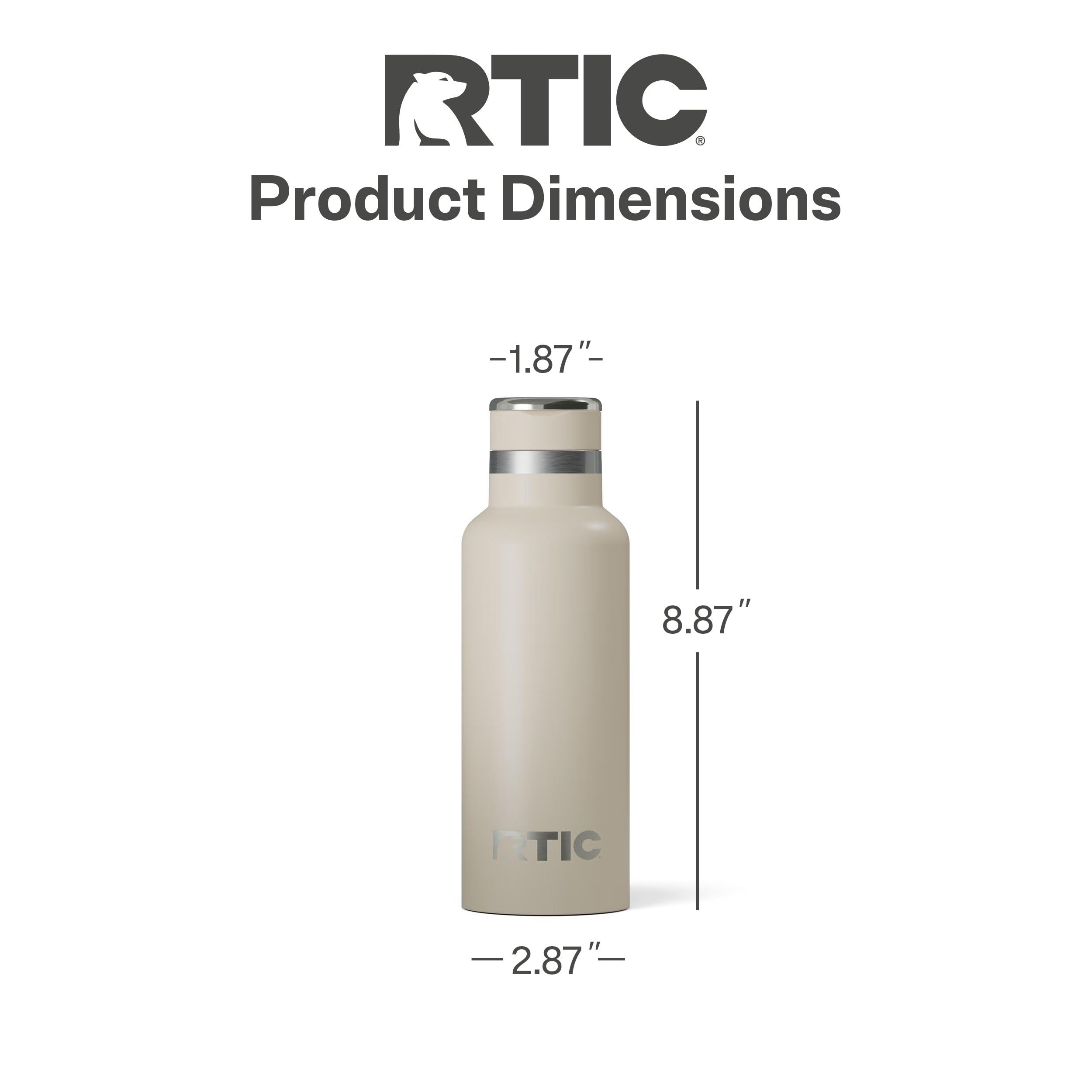 RTIC 16oz Journey Water Bottle, Ceramic Lined, Beach