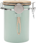 TEDSWAIT Coffee Canisters Airtight Coffee Bean Storage Container Kitchen Stainless Steel Food Storage Container with Scoop Date Tracker & CO2 Valve 61Fl Oz (Green)