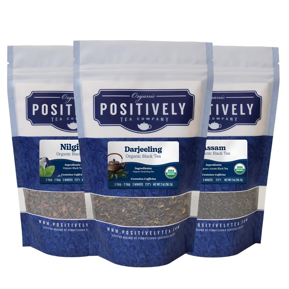 Positively Tea, Organic Dessert Tea Sampler, Loose Leaf, 4 Ounce, 3 Pack