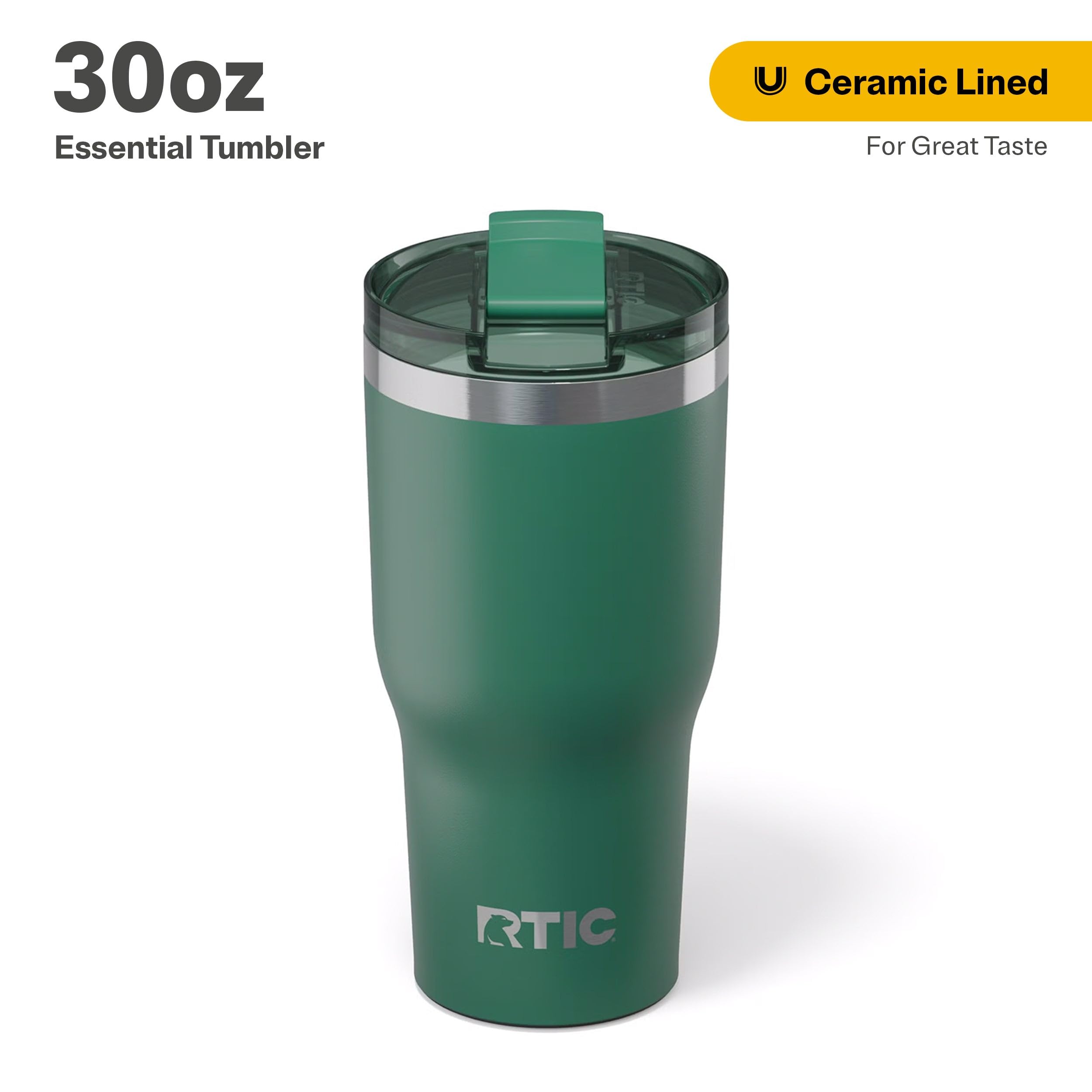 RTIC 30oz Essential Tumbler with Lid, Ceramic Lined, Pine Tree