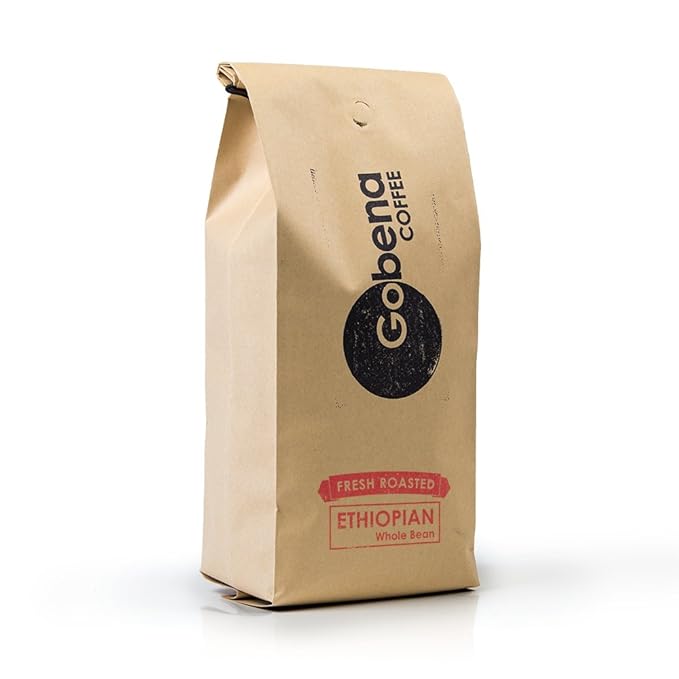 Gobena Coffee 5lb Ethiopian Yirgacheffe Whole Bean, Light Roast, 100% Arabica Coffee, 5 pounds
