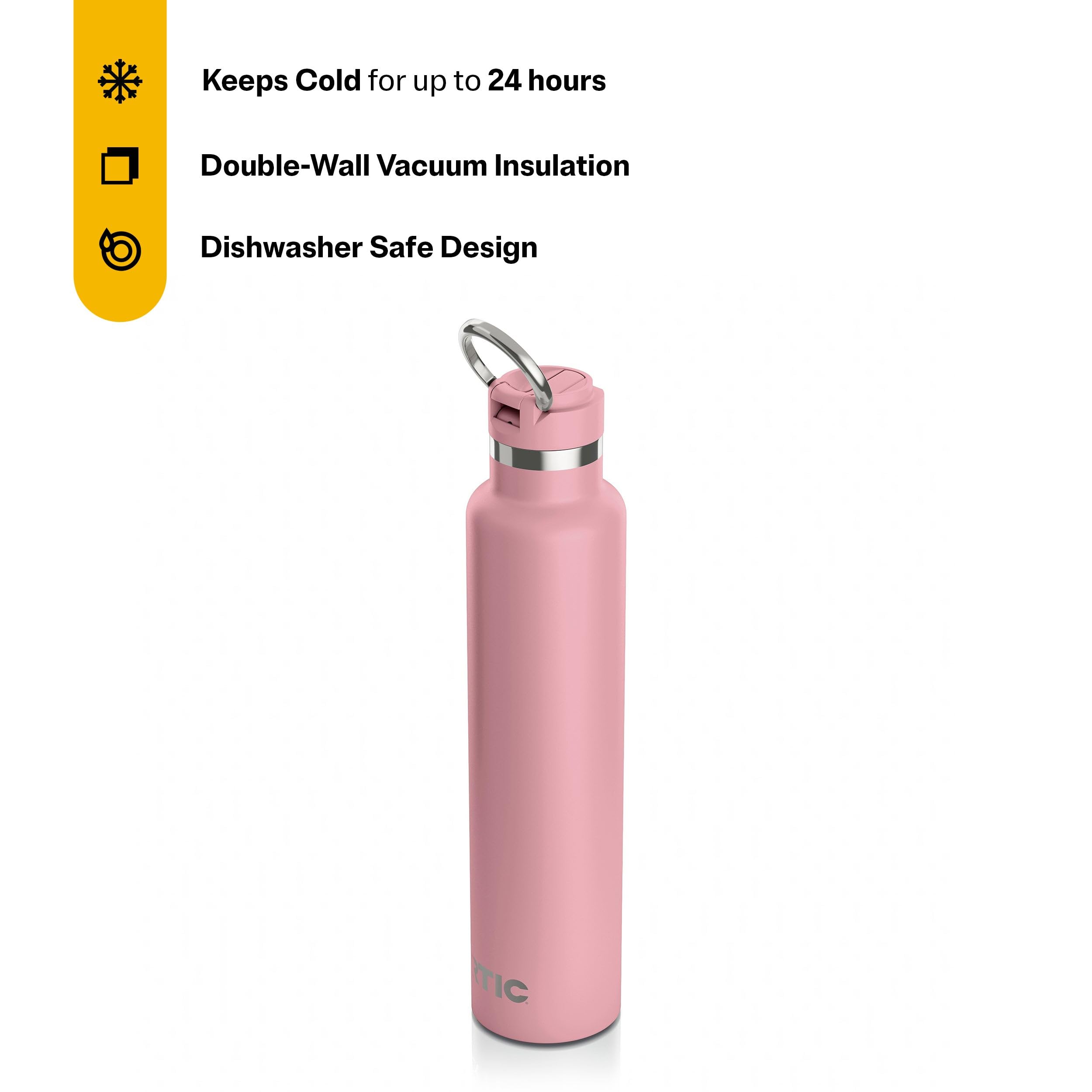 RTIC 26oz Journey Water Bottle, Ceramic Lined, Dusty Rose