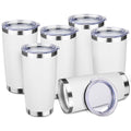 StarSpeed 6 Pack 20oz Stainless Steel Travel Coffee Tumbler,White