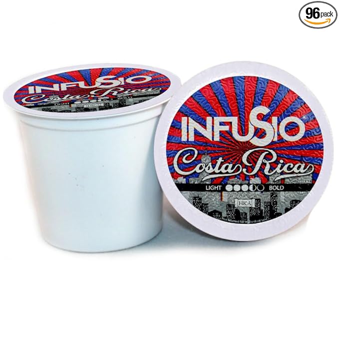 96 Count - French Roast, Single serve Coffee pods for Keurig K Cup® Brewers - InfuSio Premium Roasted Coffee (French Roast, 96 count Compatible with 2.0)……