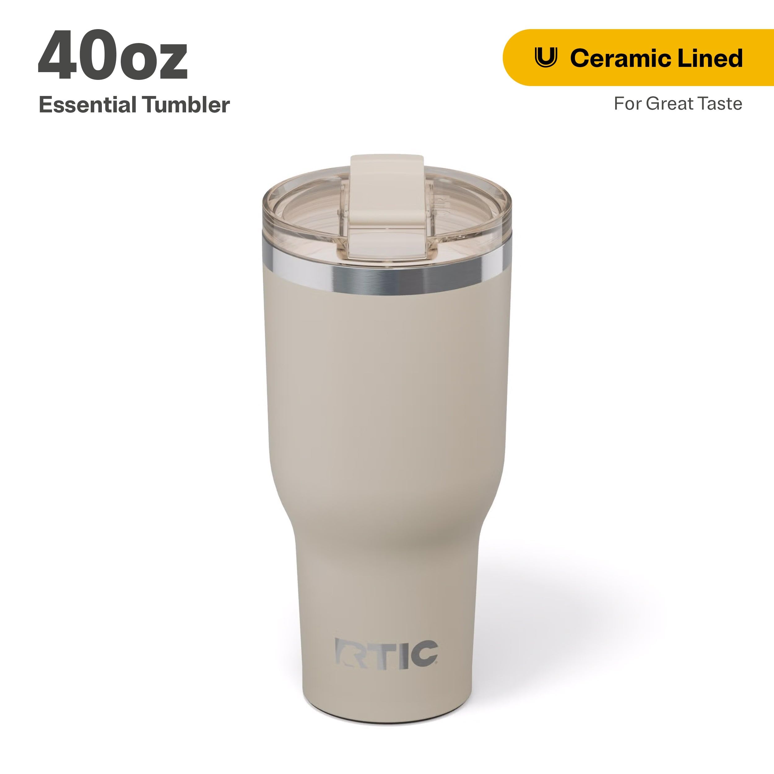 RTIC 40oz Essential Tumbler with Lid, Ceramic Lined, Beach