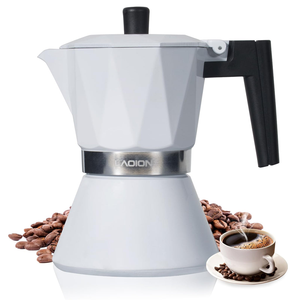 LAOION Moka Pot,6-Cup Espresso Maker,300ml Portable Stovetop Espresso Maker