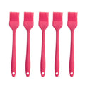 Silicone brush, Oil Brush for BBQ Kitchen Cooking Baking and Grilling（5 PCS,Rose Red)