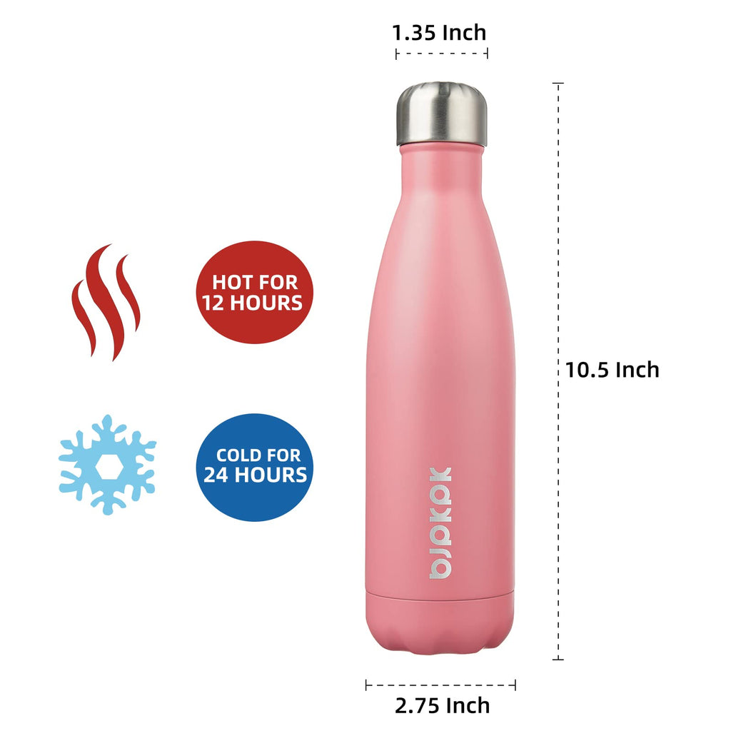 BJPKPK 17 oz Insulated Water Bottle, Stainless Steel Flask, Leak Proof