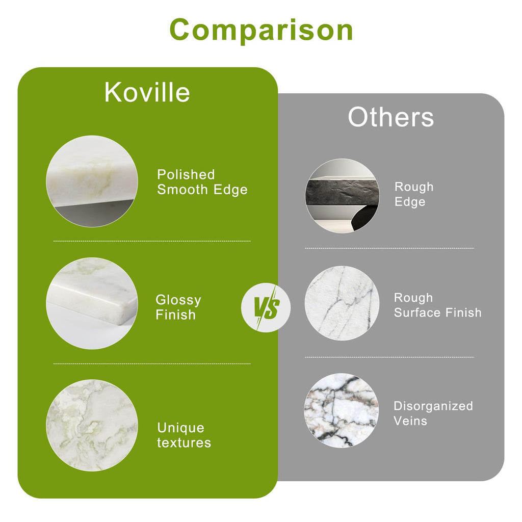 Koville Multi-Purpose Pastry Marble Tray Cutting Board With Non-Slip Feet, 12x8 Inch Rectangular Marble Cutting Boards Cheese Board for Kitchen, Stone Charcuterie Board Chopping Slab for Home Decor