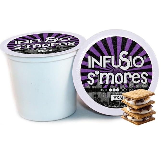 InfuSio Flavored Coffee Pods Variety Pack – 48 Count, 12 Gourmet Medium Roast Dessert-Inspired Blends like Bananas Foster & Crème Brûlée, Compatible with Keurig K-Cup 2.0 Brewers