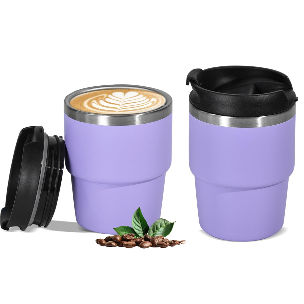 CHLJAR Espresso Cups, 6oz Insulated Espresso Cup Set of 2, Espresso Shot Cups, Stainless Steel Espresso Glasses, Stackable Mini Tumbler, Small Cup for Coffee