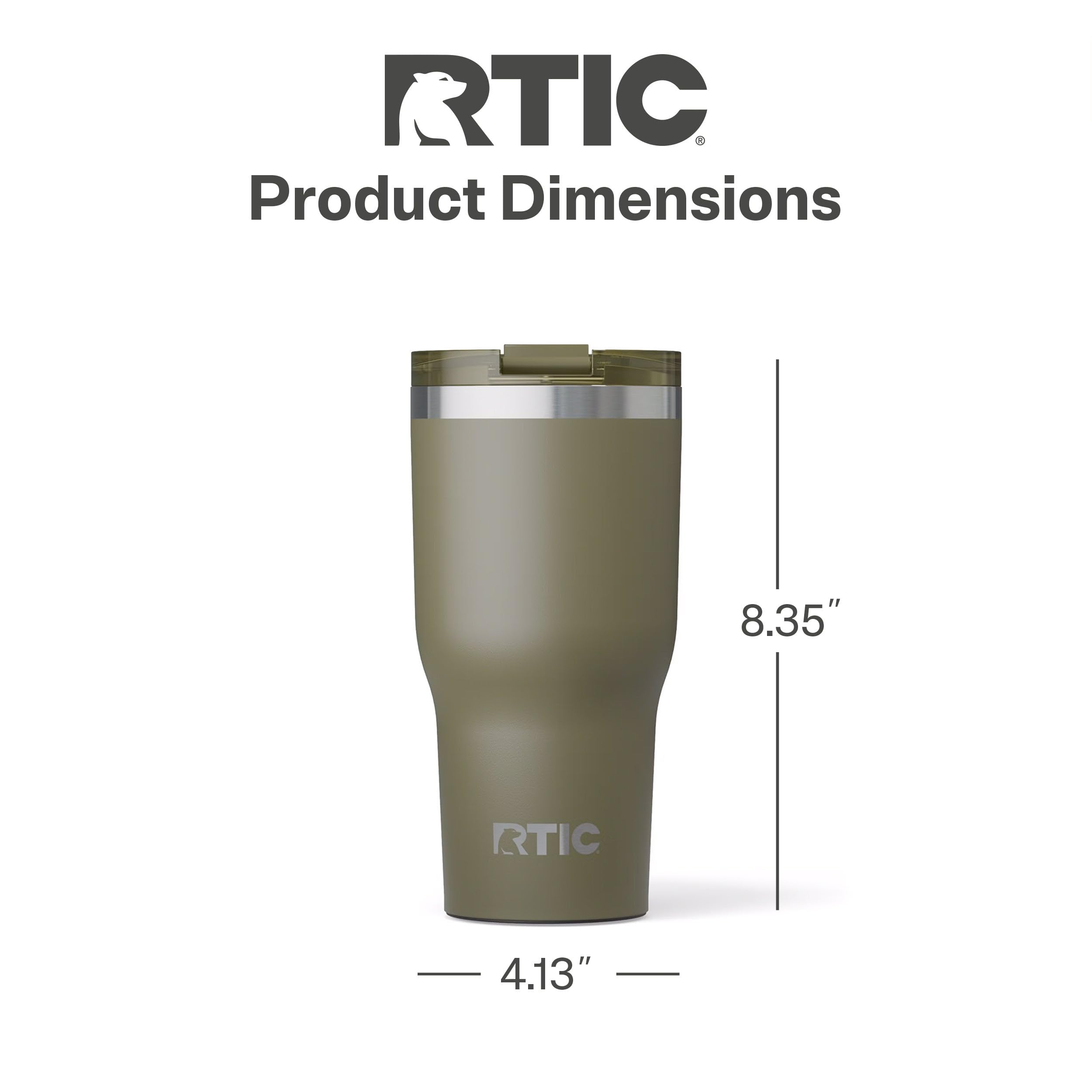 RTIC 30oz Essential Tumbler with Lid, Ceramic Lined, Olive