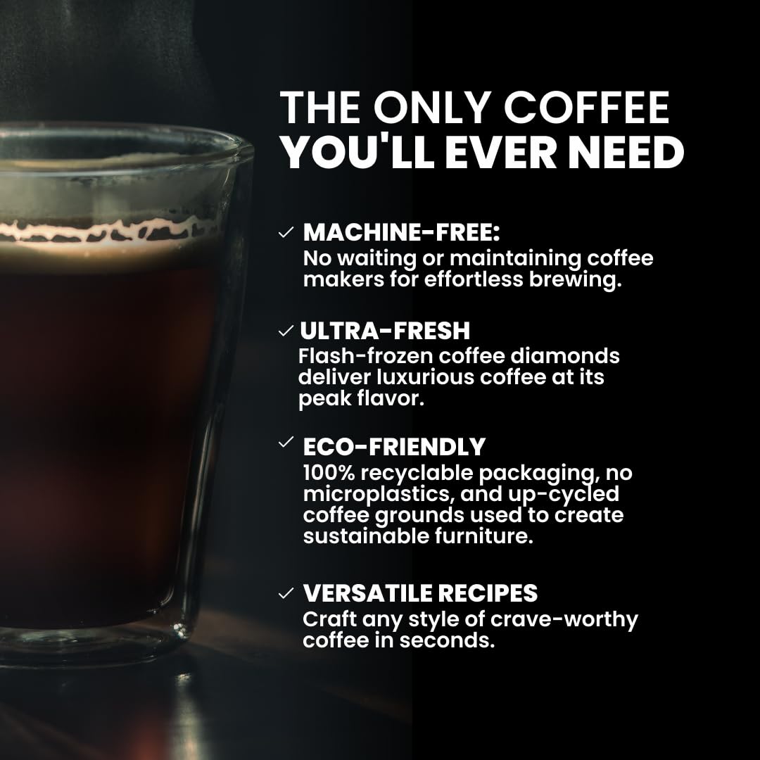 Diamond Brew Espresso, 160mg Caffeine, Hot/Iced Instant, 12 Count, Arabica