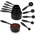 JOYHILL Measuring Cups and Spoons Set 304 Stainless Steel 10-Piece Black