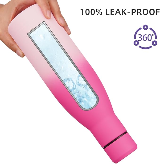 BJPKPK Insulated Water Bottle 12oz Small Stainless Steel Water Bottles Reusable Metal Thermos Keep Cold and Hot,Cherry