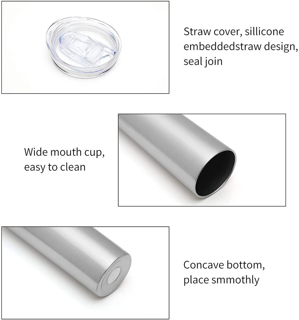 HASLE OUTFITTERS 20 oz Skinny Tumblers Bulk Set, Stainless Steel Insulated Slim Tumblers with Lids, Reusable Double Wall Travel Coffee Mugs, Durable Powder Coated Travel Water Cups(12)