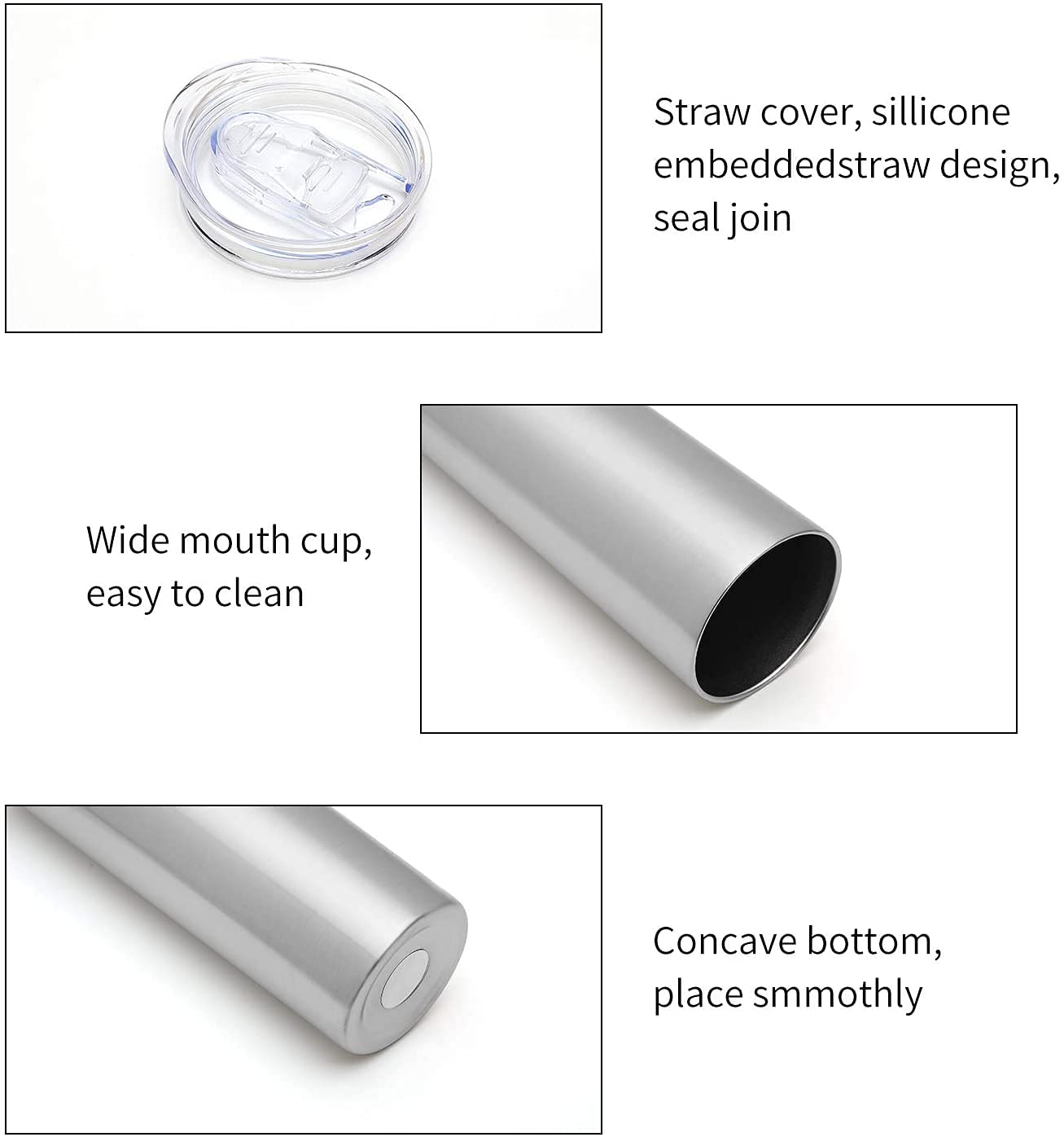 HASLE OUTFITTERS 20 oz Skinny Tumblers Bulk Set, Stainless Steel Insulated Slim Tumblers with Lids, Reusable Double Wall Travel Coffee Mugs, Durable Powder Coated Travel Water Cups(12)