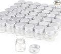 50 Pack,10ml Clear Glass Essential Oil Bottle,Empty Travel Glass Liquid Sample Vial Decorations Preservation Storage Vials Test Jars Container -1.18" W x 1.18" H