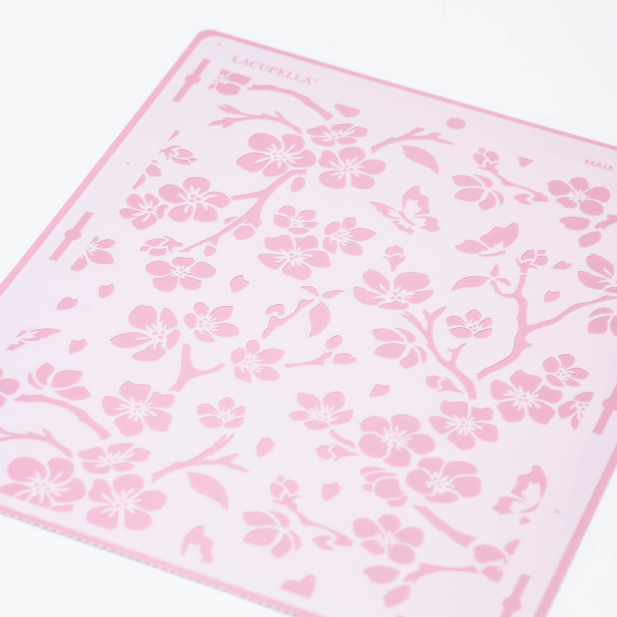 Lacupella Large Cake Decorating Stencil (MAIA) Sakura Leaves Pattern